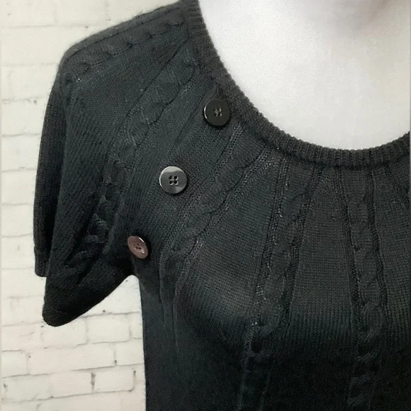 Calvin Klein Women Black BodyCon Sheath Wool Sweater Dress Cap Sleeve XS… - Picture 5 of 11